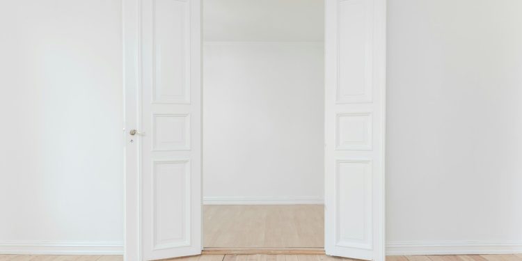 minimalist photography of open door