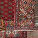 red white and black floral textile